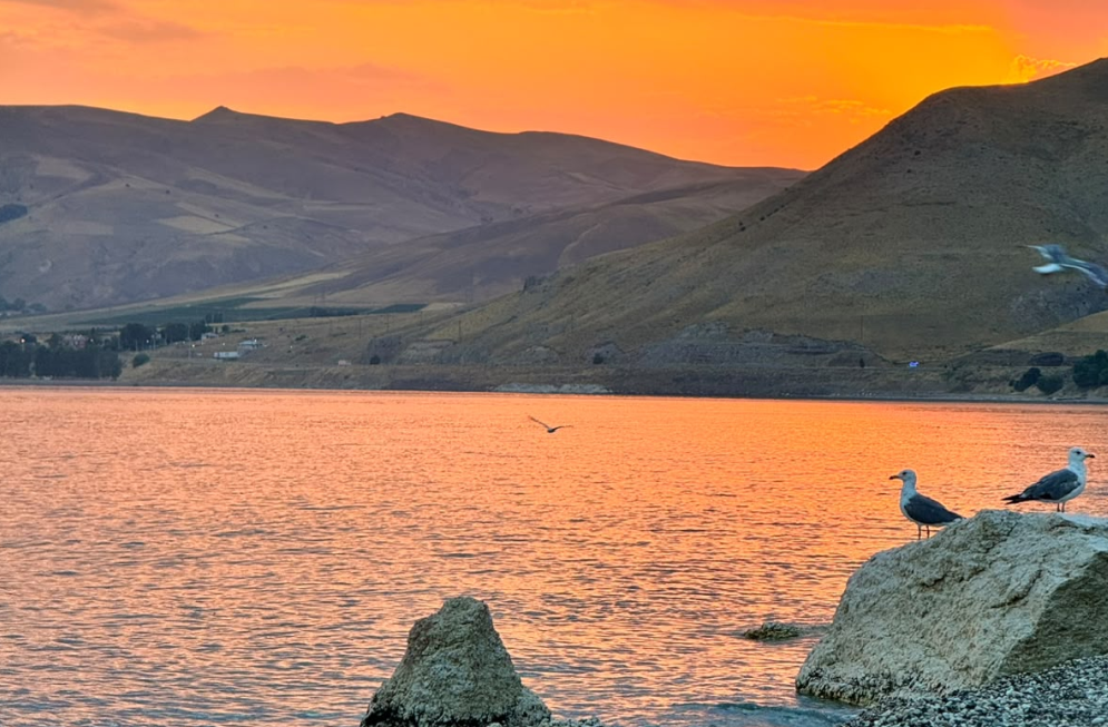 Kız Taşı sahilinde gün doğumu mest etti