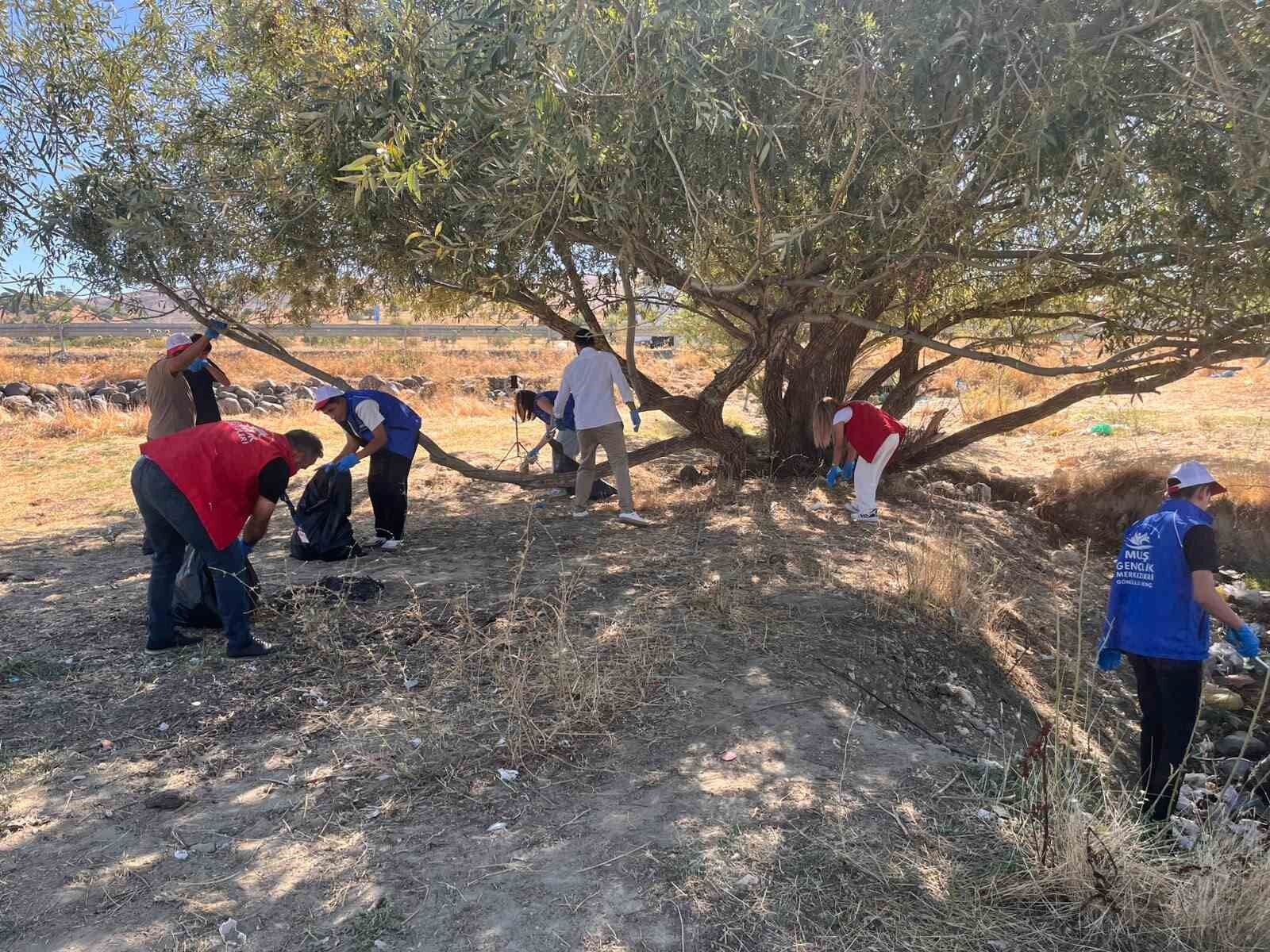 Varto'da gönüllülerden çevre temizliği