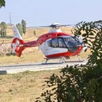 77 yaşındaki hasta helikopter ambulansla Erzurum’a sevk edildi
