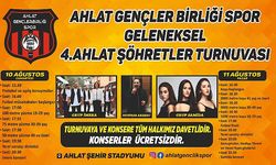 Ahlat Gençlerbirliği Spor 4.Geleneksel Şöhretler Turnuvası Bugün Başlıyor