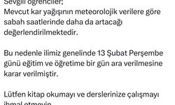 Elazığ’da eğitime 1 gün ara verildi