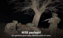 Zor şartlarda görev yapan Mehmetçikten ilk sahur