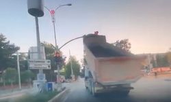 Elazığ’da damperi açık kamyon paniği