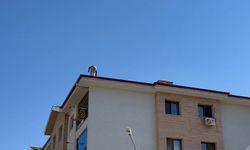 Elazığ’da çatıda tehlikeli çalışma