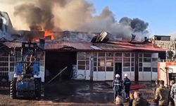 Tatvan kereste dükkanında yangın