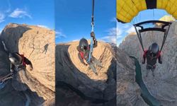 Karanlık Kanyon'da base jump atlayışı büyük ilgi gördü