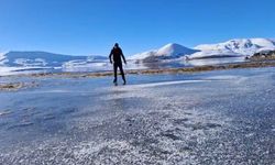 Kış Taşlıçay’da etkisini gösterdi: Balık Gölü buz tuttu