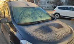 Ahlat’ta araç camları buz tuttu