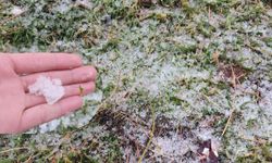 Ahlat’ta dolu yağışı