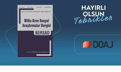 Bitlis Eren Sosyal Araştırmalar Dergisi Doaj İndeksine Kabul Edildi