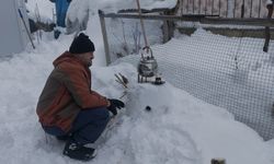 Malatya'da kardan soba üzerinde çay keyfi