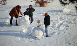 Ahlat’ta güneşi gören çocuklar karın tadını çıkardı