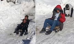 Hizan’da çocuklar ara tatilde karın tadını çıkarıyor