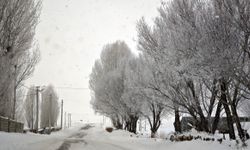 Ovakışla’da ağaçlar kırağıyla beyaza büründü