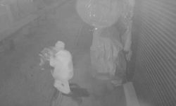 Çöp poşeti yetersiz kaldı, hırsız brandayı eline aldı