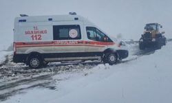Kars'ta ambulanslara kar engeli