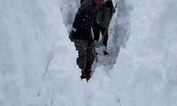 Ovacık'ta besiciler karla mücadele edip hayvanlarını suya götürdü