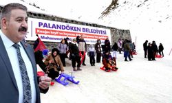 Palandöken Belediyesi'nden renkli kızak etkinliği