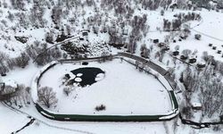 Yüzen Adalar’da kış masalı: Karla kaplı doğa havadan görüntülendi