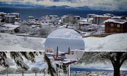 Ahlat’ta Şubat Sonu Kar Yağışı Kenti Beyaza Bürüdü