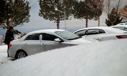 Ahlat ilçesinde sabah saatlerinde hafif kar yağışı