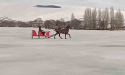Çıldır Gölü'nde atlı kızak sezonu tamamlanıyor