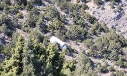 Kemaliye'de kamyonun freni boşaldı, sonu uçurum oldu