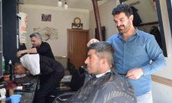 Tercan'da berberlerde bayram yoğunluğu yaşanıyor