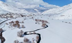 Bitlis’te "Güzeldere Menderesleri" beyaza büründü