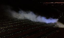 1450 rakımda zorlu nöbet: Çiftçiler ürünlerini dona karşı korudu