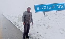 Bahar ortasında kış: Palandöken’de tipi etkili oldu