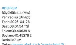 Bingöl'de 4.4 büyüklüğünde deprem meydana geldi