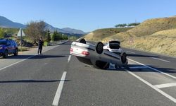 Kontrolden çıkan araç takla attı: 1 yaralı