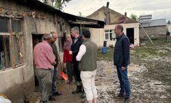 Diyadin'de yağışın ardından saha çalışması yapıldı