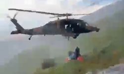 Kalp krizi geçiren vatandaşın imdadına askeri helikopter yetişti