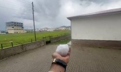 Karayazı'da ceviz büyüklüğünde dolu yağdı