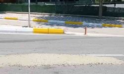 Mikserden taşan beton yolda kirliliğe neden oldu