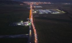 Rahva mevkiinde yol çalışması trafiği kilitledi: Uzun araç kuyrukları dronla görüntülendi