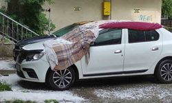 Dolu tehlikesine karşı araçlar battaniyeyle korundu