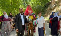 Bitlis'te atlı gelin geleneği renkli görüntülere sahne oldu