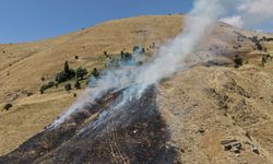 Bitlis'te çıkan örtü yangınında ekipler ve köylüler seferber oldu