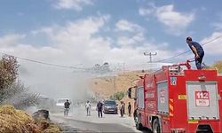Hakkari'de saman balyaları alev alev yandı