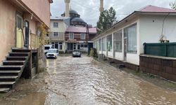 Bingöl'de yağış sonrası Karlıova sokaklarını sel bastı