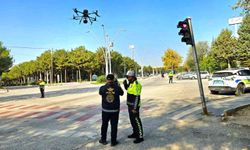Elazığ'da KPSS adaylarının kullandığı yollara dronlu denetim