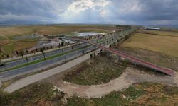 Erzurum'da hayvanların güvenli geçişi için yapılan ekolojik köprü sona erdi