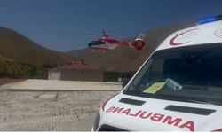 Yüksekten düşen vatandaş için ambulans helikopter havalandı