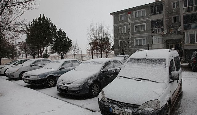 Ahlat’ta kar yağışı etkili oldu