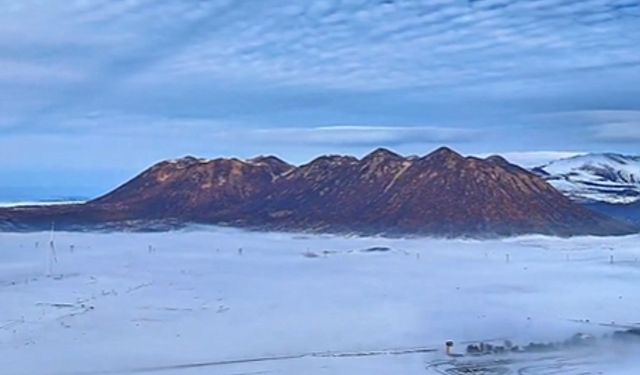 Bitlis'te sis ve bulutlar güzel görüntüler oluşturdu