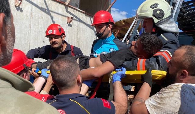 Operatör vinçte fenalaştı hastaneye kaldırıldı