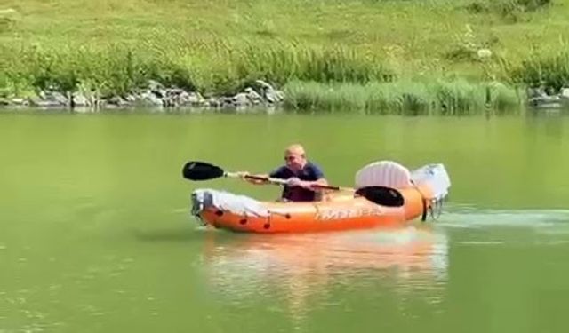 Ardahan’ın gözde rotası Kızıl Göl’de kano keyfi doğayla buluştu